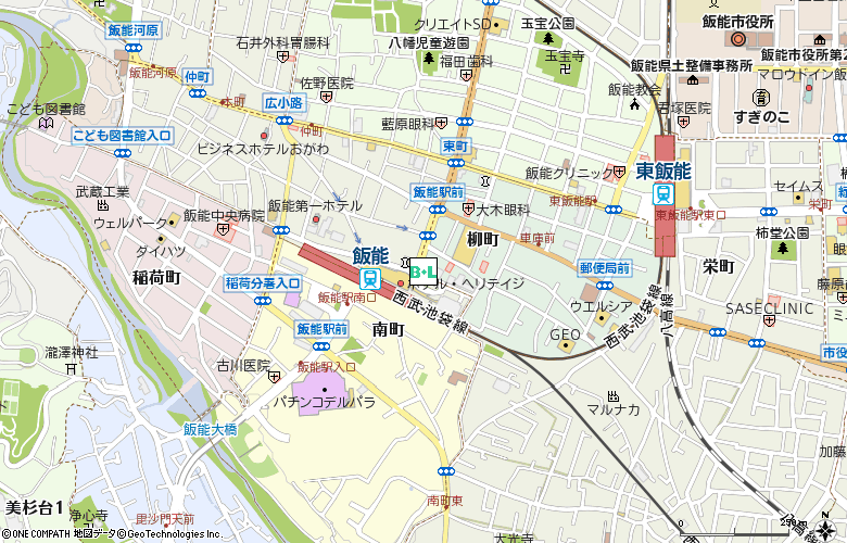 メガネスーパー　飯能駅前店付近の地図